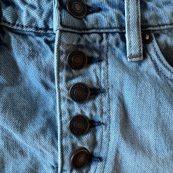 We The Free Montauk distressed, button fly, denim mini skirt size 25 - Picture 5 of 11